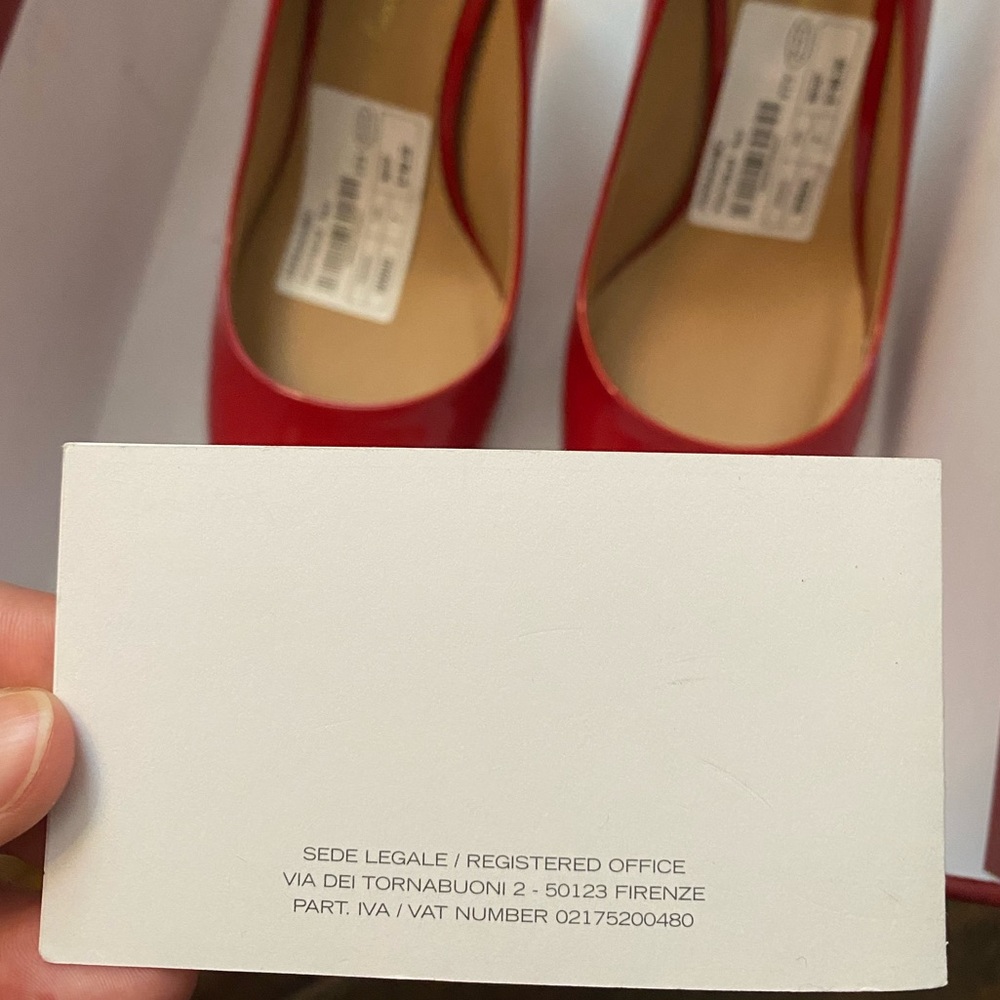Salvatore Ferragamo Platform Red Patent Leather Heel - Picture 9 of 9